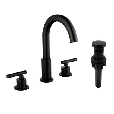 Modern Bathroom Basin Faucet with 360° Swivel Spout, Dual Handle Hot & Cold Mixer, Water-Saving 1.2 GPM and ABS Drain
