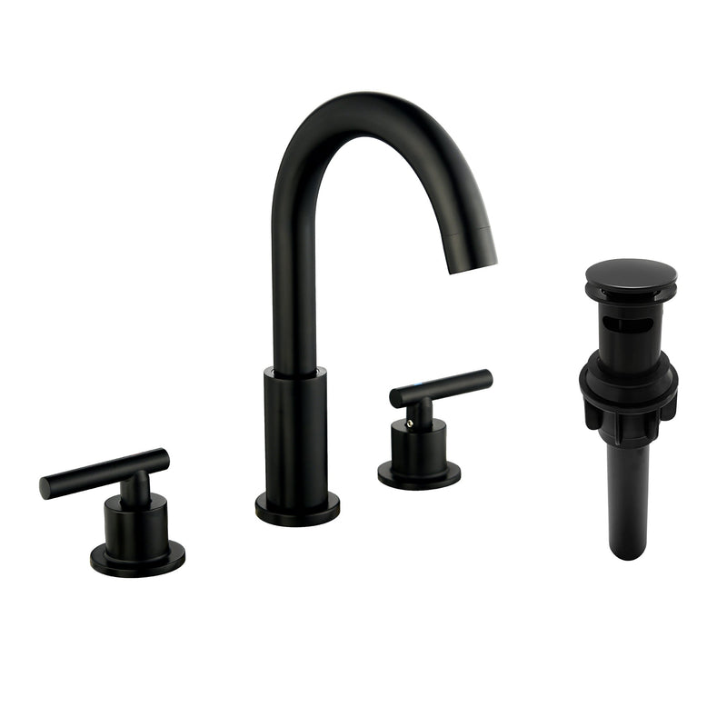 Modern Bathroom Basin Faucet with 360° Swivel Spout, Dual Handle Hot & Cold Mixer, Water-Saving 1.2 GPM and ABS Drain