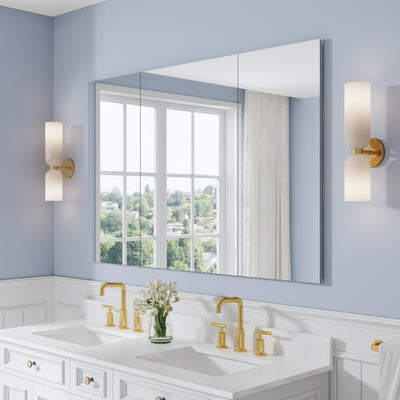 56 in. ×36 in. Copper-Free Tri-Views Mirror Medicine Cabinet with Adjustable Shelves and 3 Doors