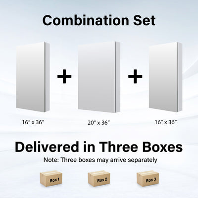 52 in. ×36 in. Copper-Free Tri-Views Mirror Medicine Cabinet with Adjustable Shelves and 3 Doors