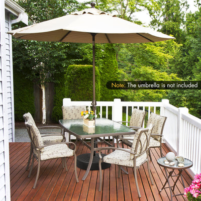 19.5 Inch Fillable Round Umbrella Base Stand for Yard Garden Poolside
