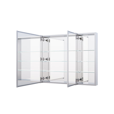 36 in. x30 in. Copper-Free Tri-Views Mirror Medicine Cabinet with Adjustable Shelves and and Dual Swing Doors