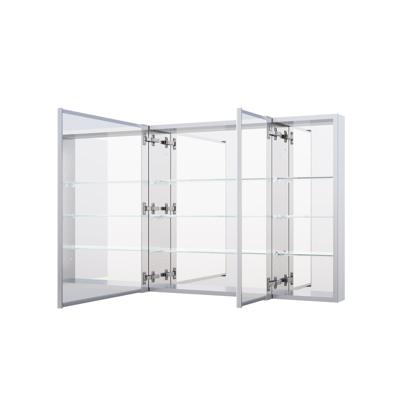 36 in. x30 in. Copper-Free Tri-Views Mirror Medicine Cabinet with Adjustable Shelves and and Dual Swing Doors