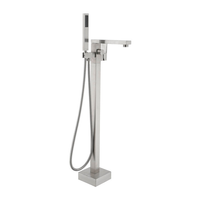 Floor Mount Bathroom Faucets Brass Single Handle with Hand Shower