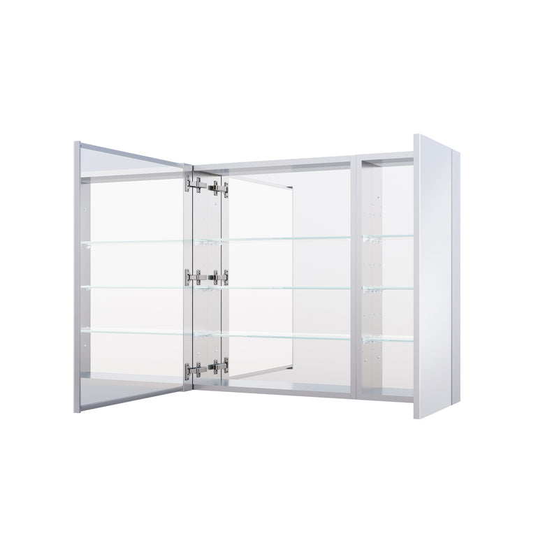 36 in. x30 in. Copper-Free Tri-Views Mirror Medicine Cabinet with Adjustable Shelves and and Dual Swing Doors