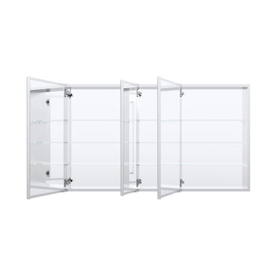 52 in. x30 in. Copper-Free Tri-Views Mirror Medicine Cabinet with Adjustable Shelves and 3 Doors