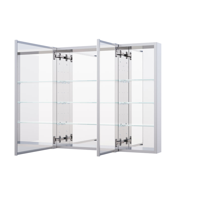 32 in. x 30 in. Copper-Free Tri-Views Mirror Medicine Cabinet with Adjustable Shelves and Dual Swing Doors