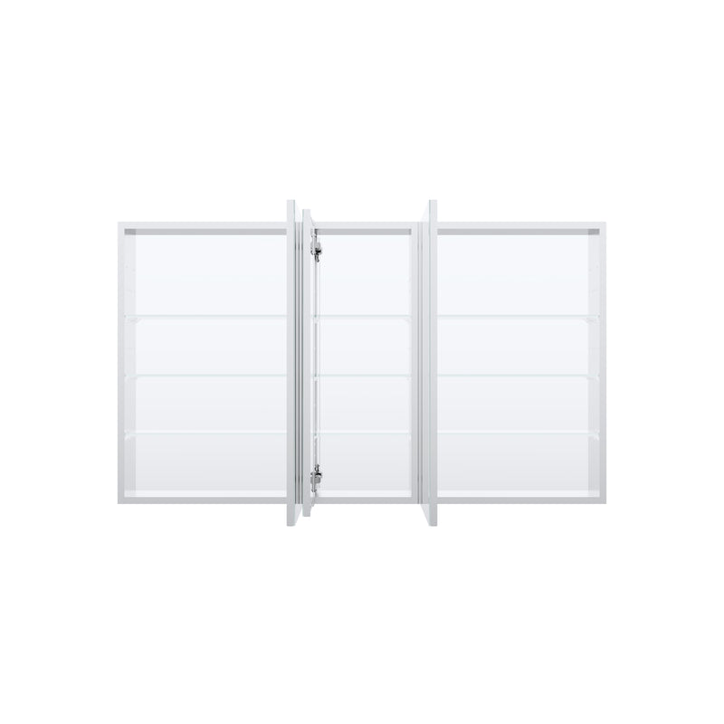 52 in. x30 in. Copper-Free Tri-Views Mirror Medicine Cabinet with Adjustable Shelves and 3 Doors
