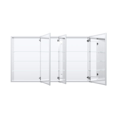 52 in. x30 in. Copper-Free Tri-Views Mirror Medicine Cabinet with Adjustable Shelves and 3 Doors