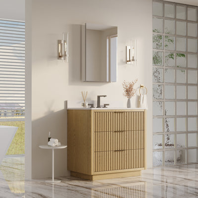 20 in.x 30 in. Copper-Free Tri-Views Mirror Cabinet with Adjustable Shelves and Right Swing Door