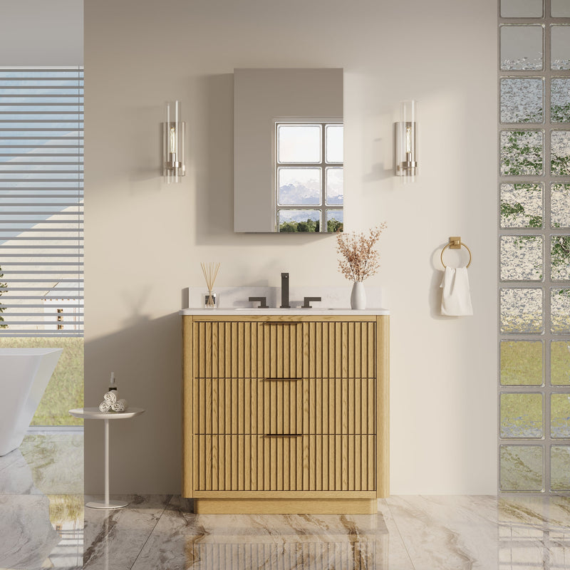 20 in.x 30 in. Copper-Free Tri-Views Mirror Cabinet with Adjustable Shelves and Right Swing Door
