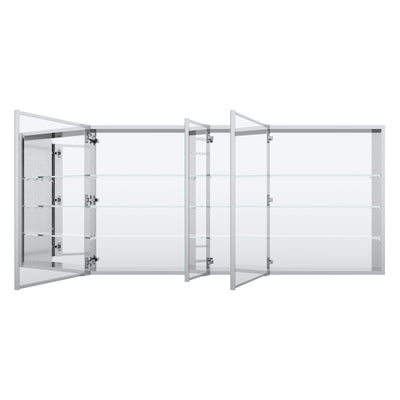 60 in. x30 in. Copper-Free Tri-Views Mirror Medicine Cabinet with Adjustable Shelves and 3 Doors