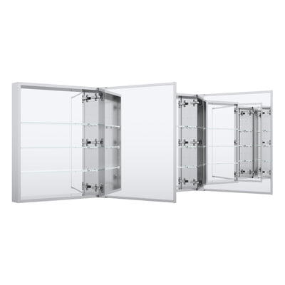 60 in. x30 in. Copper-Free Tri-Views Mirror Medicine Cabinet with Adjustable Shelves and 3 Doors