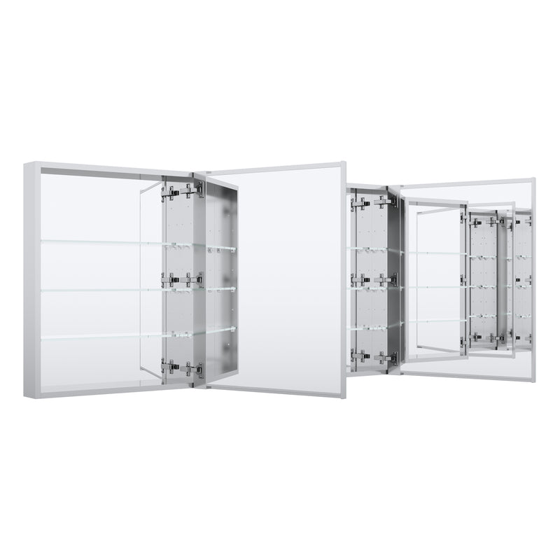60 in. x30 in. Copper-Free Tri-Views Mirror Medicine Cabinet with Adjustable Shelves and 3 Doors