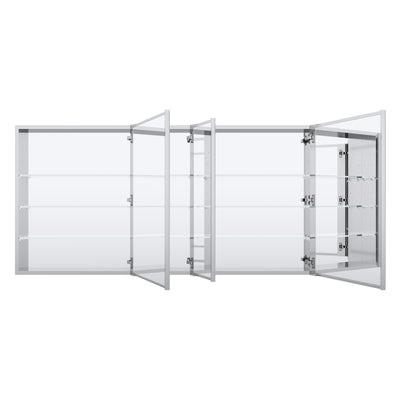 60 in. x30 in. Copper-Free Tri-Views Mirror Medicine Cabinet with Adjustable Shelves and 3 Doors