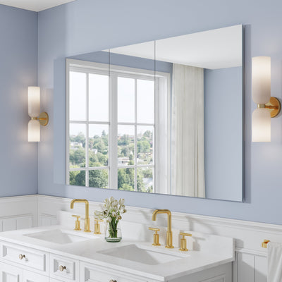 64 in. ×36 in. Copper-Free Tri-Views Mirror Medicine Cabinet with Adjustable Shelves and 3 Doors