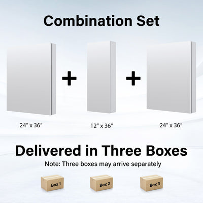 60 in. ×36 in. Copper-Free Tri-Views Mirror Medicine Cabinet with Adjustable Shelves and 3 Doors