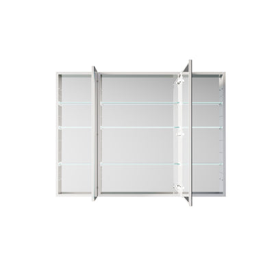 48 in. ×36 in. Copper-Free Tri-Views Mirror Medicine Cabinet with Adjustable Shelves and 3 Doors