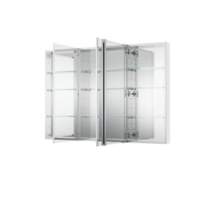 52 in. ×36 in. Copper-Free Tri-Views Mirror Medicine Cabinet with Adjustable Shelves and 3 Doors