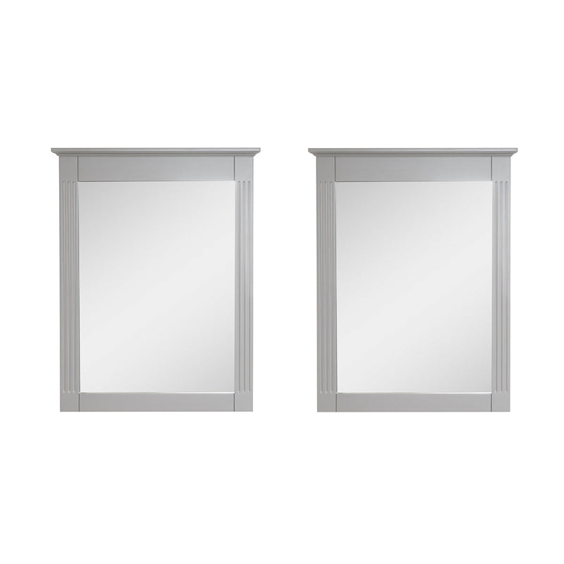 26 in. W x 33 in. H Rectangular Wood Framed Wall Bathroom Vanity Mirror (Set of 2) Titanium Grey