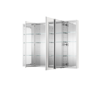 48 in. ×36 in. Copper-Free Tri-Views Mirror Medicine Cabinet with Adjustable Shelves and 3 Doors