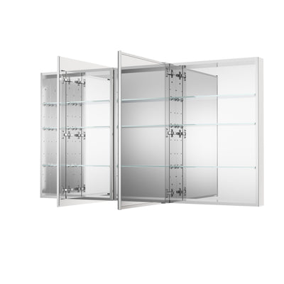 64 in. ×36 in. Copper-Free Tri-Views Mirror Medicine Cabinet with Adjustable Shelves and 3 Doors