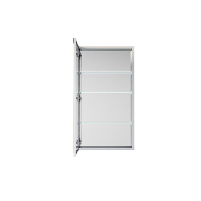 20 in. ×36 in. Copper-Free Tri-Views Mirror Medicine Cabinet, Recessed/Surface Mount and Left Swing Door