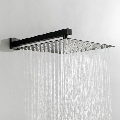 10-in Rain Shower Head Wall Mount Dual Head Waterfall Built-In Shower System