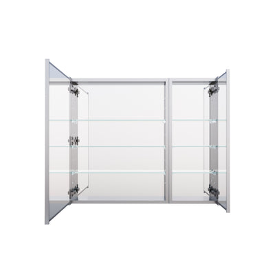 36 in. x30 in. Copper-Free Tri-Views Mirror Medicine Cabinet with Adjustable Shelves and and Dual Swing Doors