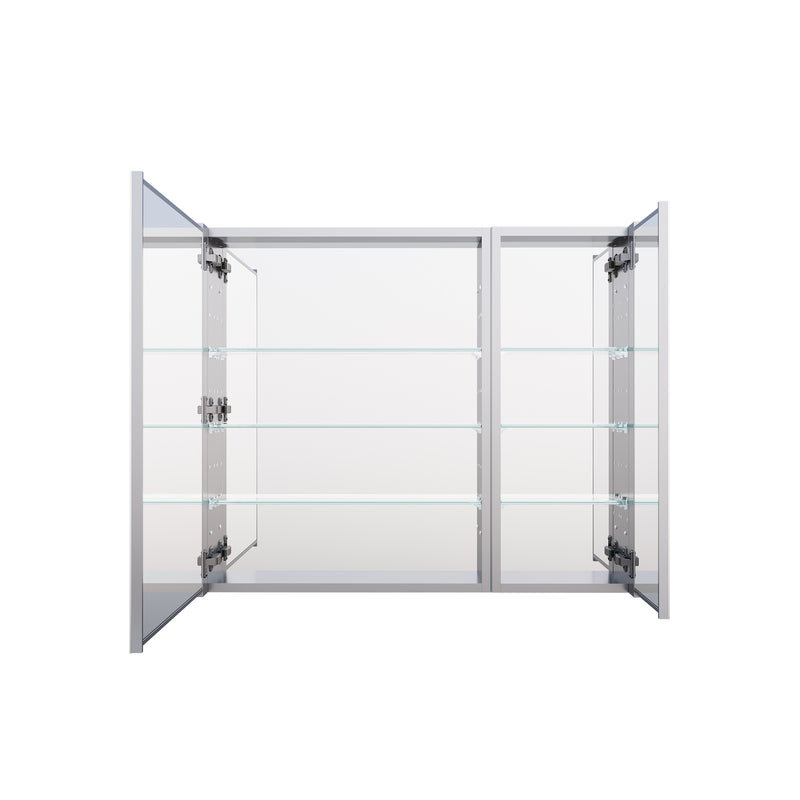 36 in. x30 in. Copper-Free Tri-Views Mirror Medicine Cabinet with Adjustable Shelves and and Dual Swing Doors