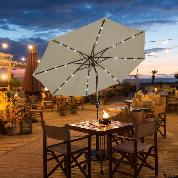 10 Feet Outdoor Patio umbrella with Bright Solar LED Lights Forclover 10 Feet Outdoor Patio umbrella with Bright Solar LED Lights Forclover