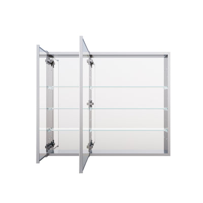 36 in. x30 in. Copper-Free Tri-Views Mirror Medicine Cabinet with Adjustable Shelves and and Dual Swing Doors