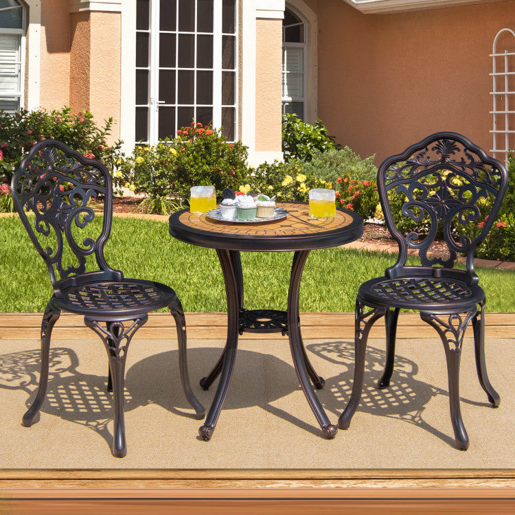 3-Piece All-Weather Cast Aluminum Patio Bistro Set