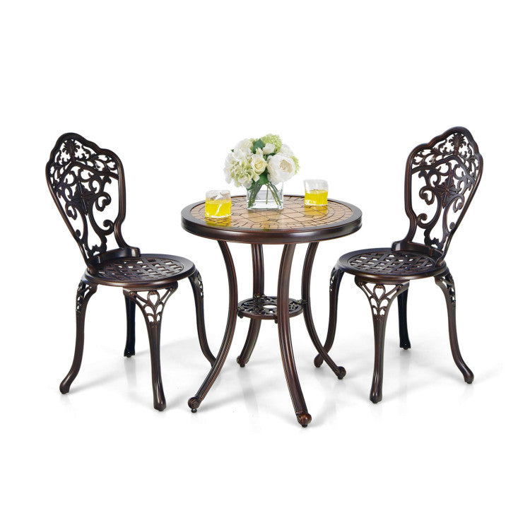 3-Piece All-Weather Cast Aluminum Patio Bistro Set