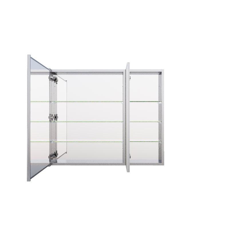 36 in. x30 in. Copper-Free Tri-Views Mirror Medicine Cabinet with Adjustable Shelves and and Dual Swing Doors