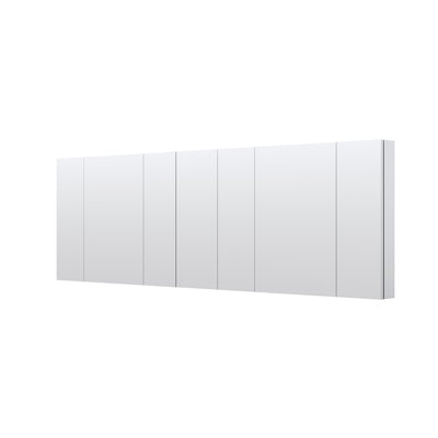 92 in. x30 in. Copper-Free Tri-views Mirror Medicine Cabinet with Adjustable Shelves and 6 Doors