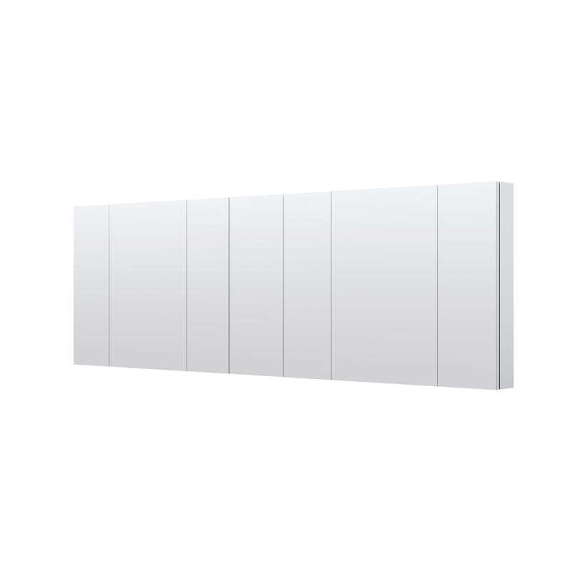 92 in. x30 in. Copper-Free Tri-views Mirror Medicine Cabinet with Adjustable Shelves and 6 Doors