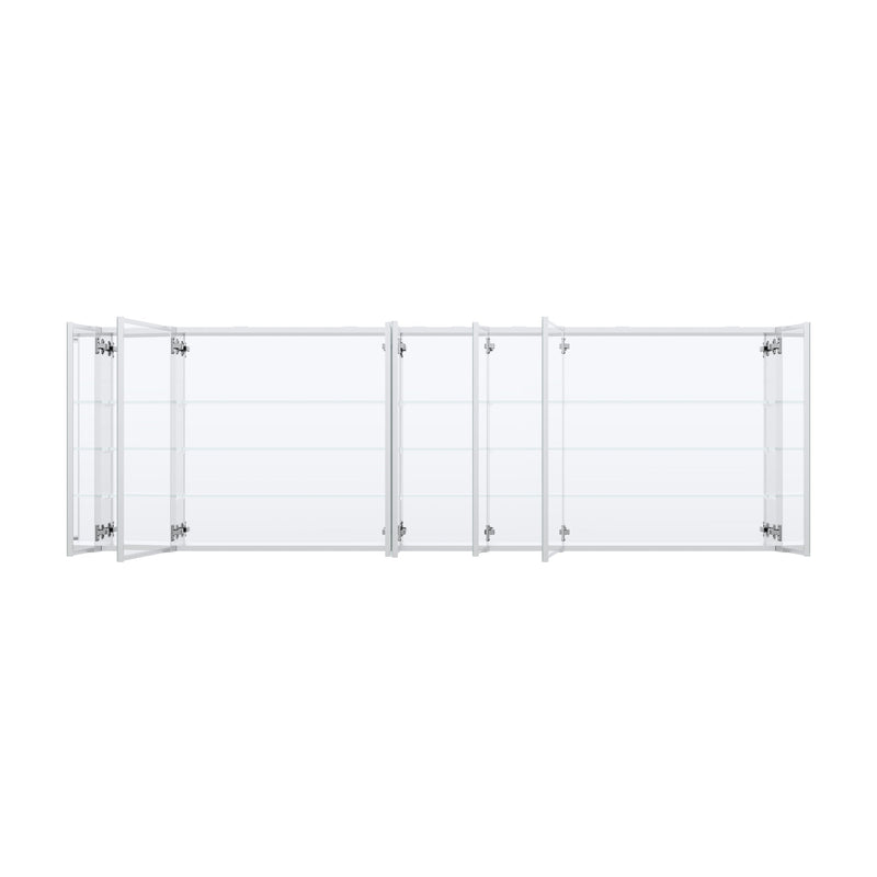 92 in. x30 in. Copper-Free Tri-views Mirror Medicine Cabinet with Adjustable Shelves and 6 Doors