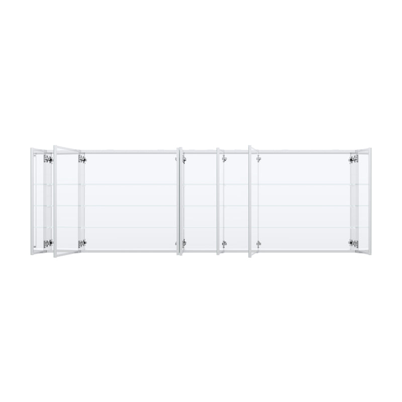 92 in. x30 in. Copper-Free Tri-views Mirror Medicine Cabinet with Adjustable Shelves and 6 Doors