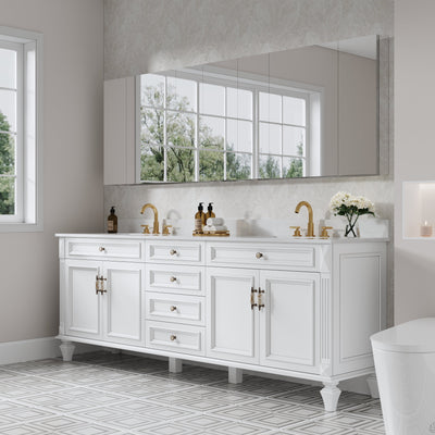 92 in. x30 in. Copper-Free Tri-views Mirror Medicine Cabinet with Adjustable Shelves and 6 Doors