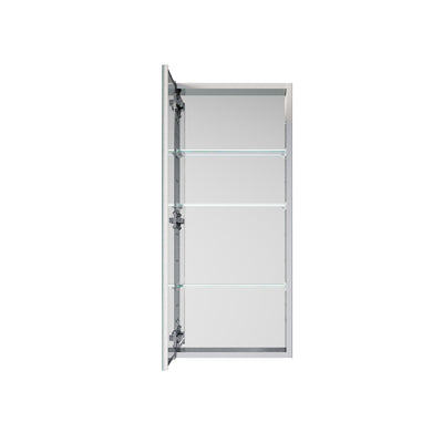 16 in. ×36 in. Copper-Free Tri-Views Mirror Medicine Cabinet, Recessed/Surface Mount and Left Swing Door