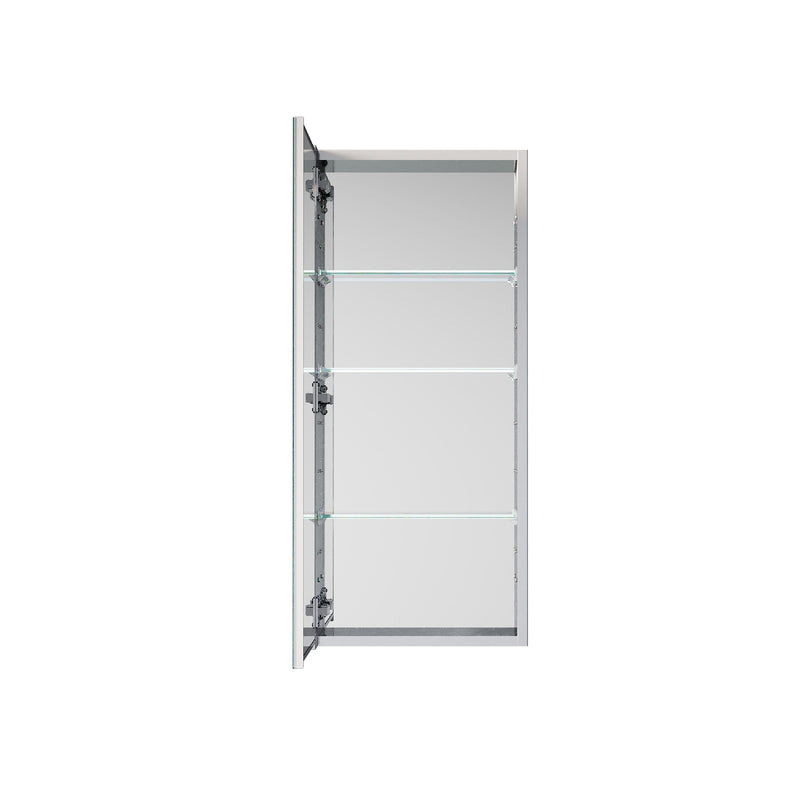 16 in. ×36 in. Copper-Free Tri-Views Mirror Medicine Cabinet, Recessed/Surface Mount and Left Swing Door