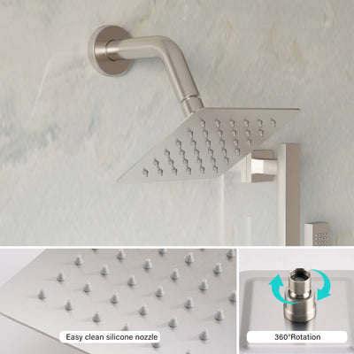 3-Function 10" Stainless Steel Shower System with Dual Mounting Options Wall-Mounted & Ceiling-Mounted, Sliding Bar