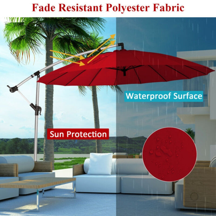 10 Feet Patio Offset Umbrella Market Hanging Umbrella for Backyard Poo – Forclover 10 Feet Patio Offset Umbrella Market Hanging Umbrella for Backyard Poo – Forclover