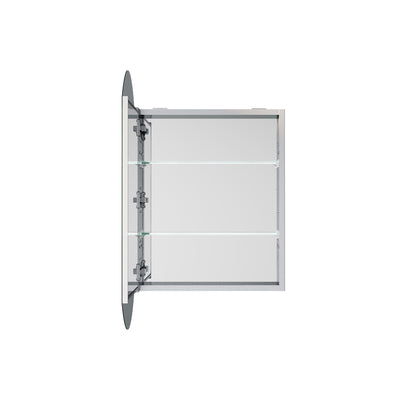 20 in. ×32 in. Copper-Free Tri-Views Bathroom Medicine Cabinet with Beveled Edge Mirrored Door, Recessed/Surface Mount
