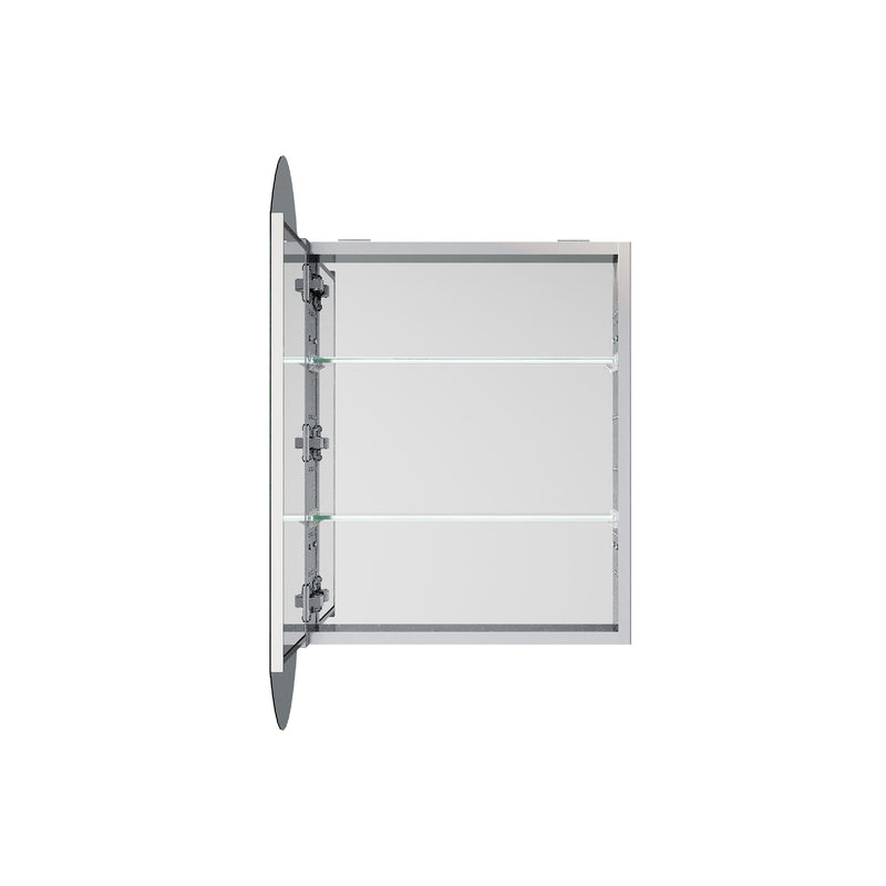 20 in. ×32 in. Copper-Free Tri-Views Bathroom Medicine Cabinet with Beveled Edge Mirrored Door, Recessed/Surface Mount