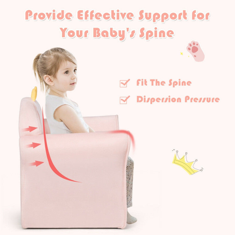 Super Soft Velvet Lamb/Mermaid Kids Couch Sofa with Armrests