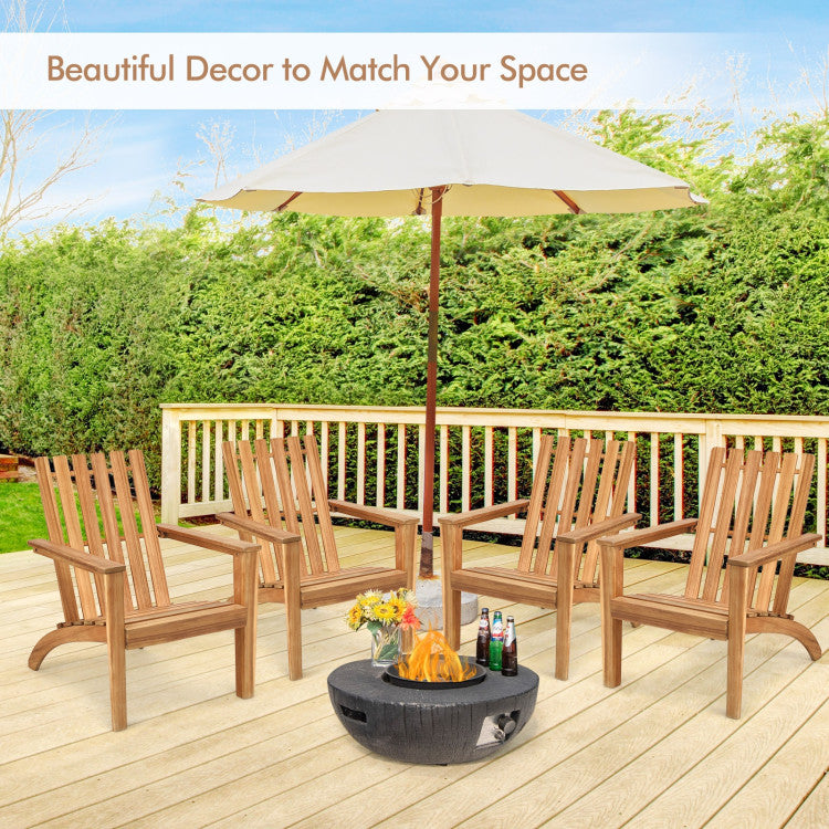 Outdoor Durable Patio Acacia Wood Adirondack Lounge Armchair