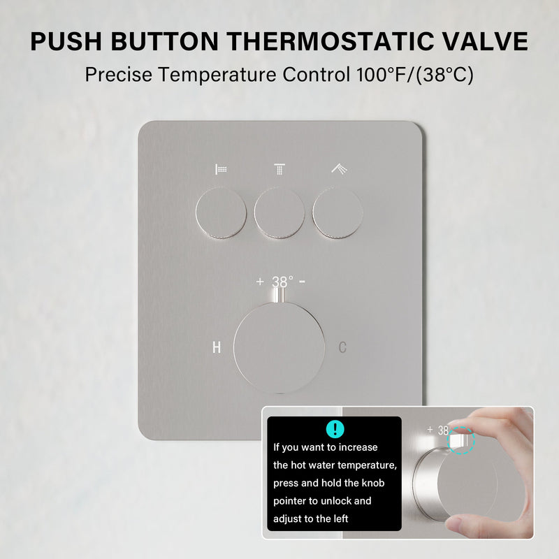 3-Function 10" Stainless Steel Shower System with Dual Mounting Options Wall-Mounted & Ceiling-Mounted, Sliding Bar