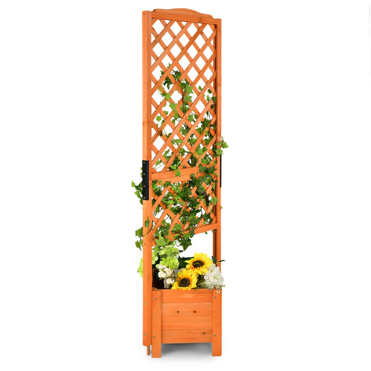 71" Raised Garden Bed with Trellis and Planter Box